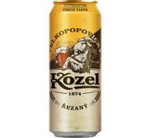 Пиво светлое VELKOPOPOVICKY KOZEL Rezany пастеризованное, 4,7%, ж/б, 0.45л, Россия, 0.45 L