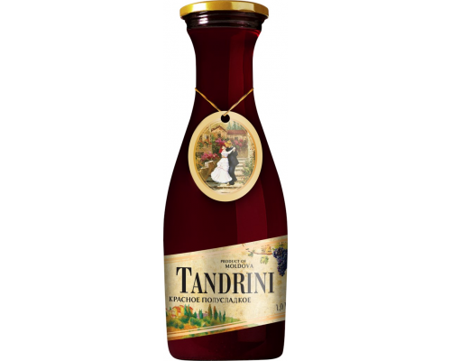 Вино TANDRINI красное полусладкое, 1л, Молдова, 1 L