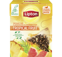 Чай черный LIPTON Tropical Fruit Tea с кусочками фруктов, 20пир, Россия, 20 пир