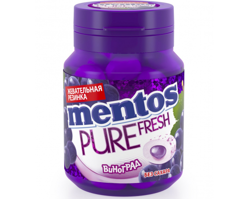 Жевательная резинка MENTOS Pure fresh со вкусом винограда, 54г, Россия, 54 г