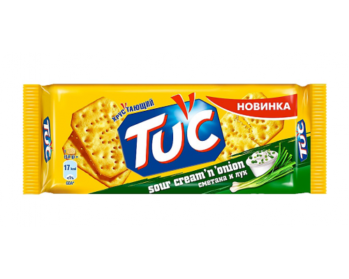 Крекер TUC Sour Cream and Onion Сметана и лук, 100г, Россия, 100 г