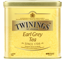 Чай черный TWININGS Эрл Грей с ароматом бергамота листовой, ж/б, 100г, Польша, 100 г