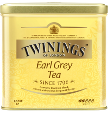 Чай черный TWININGS Эрл Грей с ароматом бергамота листовой, ж/б, 100г, Польша, 100 г