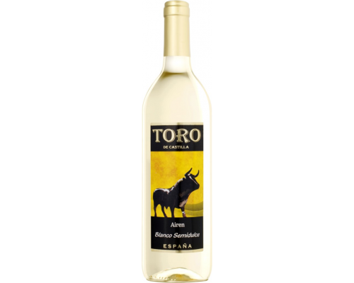 Вино TORO DE CASTILLA Айрен Кастилья белое полусладкое, 0.75л, Испания, 0.75 L