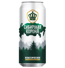 Пиво светлое СИБИРСКАЯ КОРОНА Классическое пастеризованное, 5,3%, ж/б, 0.45л, Россия, 0.45 L