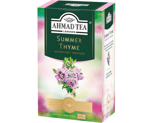 Чай черный AHMAD TEA Summer Thyme с чабрецом байховый листовой, 100г, Россия, 100 г