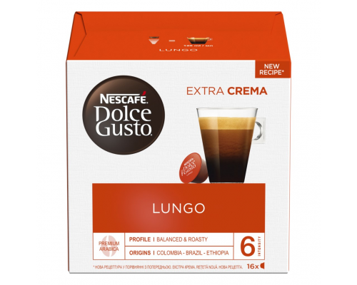 Кофе молотый в капсулах NESCAFE Dolce Gusto Lungo, 16кап, Германия, 16 кап