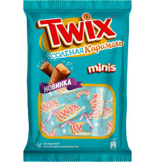 Печенье сахарное TWIX Minis Соленая карамель, покрытое молочным шоколадом, 184г, Россия, 184 г