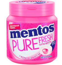 Жевательная резинка MENTOS Pure fresh со вкусом Тутти Фрутти, 100г, Россия, 100 г