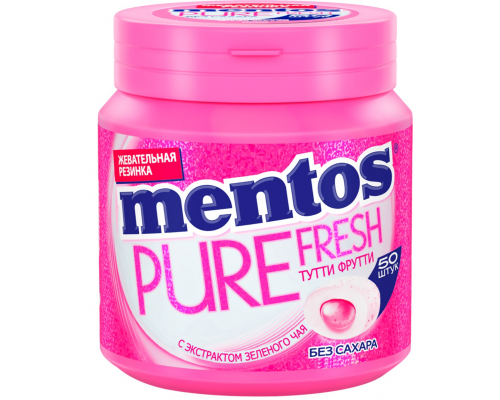 Жевательная резинка MENTOS Pure fresh со вкусом Тутти Фрутти, 100г, Россия, 100 г