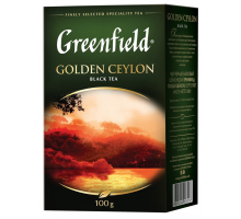 Чай черный GREENFIELD Golden Ceylon листовой, 100г, Россия, 100 г