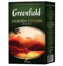 Чай черный GREENFIELD Golden Ceylon листовой, 100г, Россия, 100 г