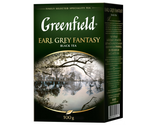 Чай черный GREENFIELD Earl Grey Fantasy с ароматом бергамота листовой, 100г, Россия, 100 г