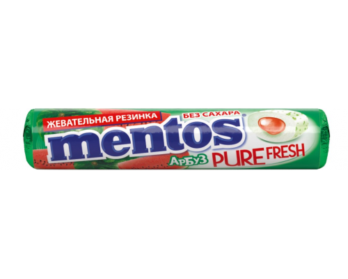 Жевательная резинка MENTOS Pure fresh со вкусом арбуза, 15,5г, Россия, 15,5 г