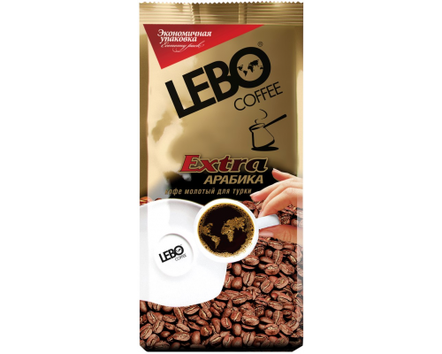 Кофе молотый LEBO Extra Арабика среднеобжаренный, для турки, 200г, Россия, 200 г