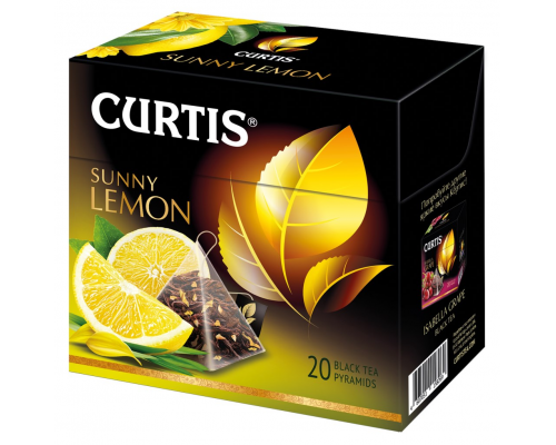 Чай черный CURTIS Sunny Lemon с ароматом цитрусовых, 20пак, Россия, 20 пир