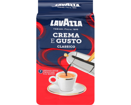 Кофе молотый LAVAZZA Crema e Gusto натуральный жареный, 250г, Италия, 250 г