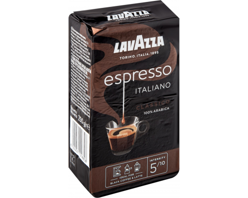 Кофе молотый LAVAZZA Espresso натуральный жареный, 250г, Италия, 250 г