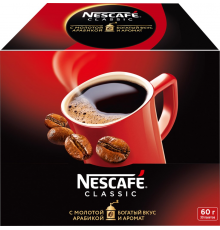 Кофе растворимый с добавлением молотого NESCAFE Classic, 30шт, Россия, 30 шт