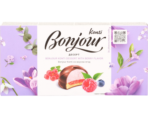 Десерт BONJOUR Konti со вкусом ягод, 232г, Россия, 232 г