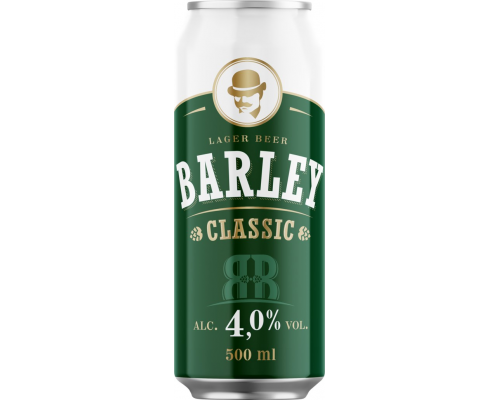 Пиво светлое BARLEY Classic фильтрованное пастеризованное, 4%, 0.5л, Польша, 0.5 L