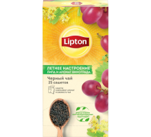 Чай черный LIPTON Летнее настроение, с виноградом и цветами липы, 25пак, Россия, 25 пак