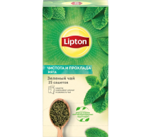 Чай зеленый LIPTON Чистота и прохлада с мятой, 25пак, Россия, 25 пак