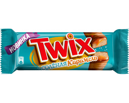 Батончик Twix Соленая карамель 55г, Россия, 55 г