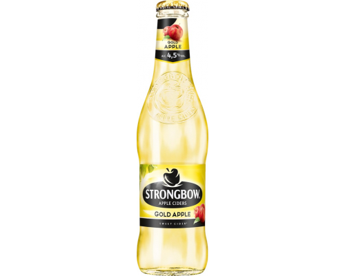 Сидр STRONGBOW Gold Apple сладкий, 4,5%, 0.4л, Россия, 0.4 L