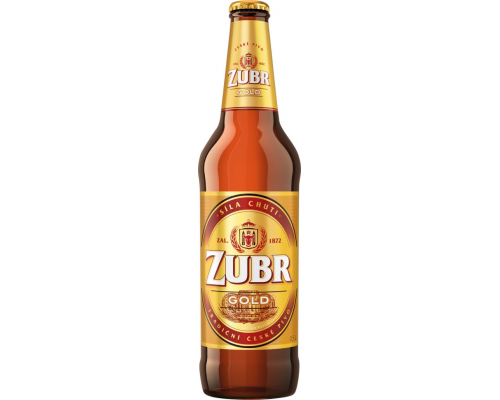 Пиво светлое ZUBR Gold фильтрованное пастеризованное, 4,6%, 0.5л, Чехия, 0.5 L