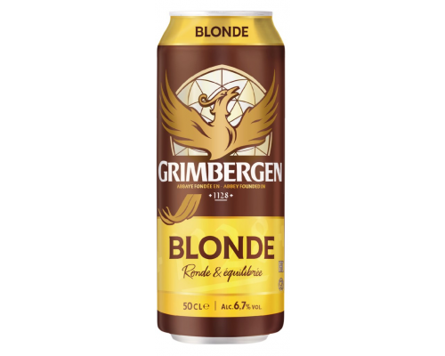 Напиток пивной GRIMBERGEN Blonde фильтрованный, пастеризованный, 6,7%, ж/б, 0.5л, Польша, 0.5 L