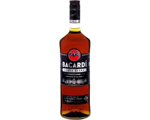 Ром BACARDI Carta Negra выдержанный, 40%, 1л, Италия, 1 L