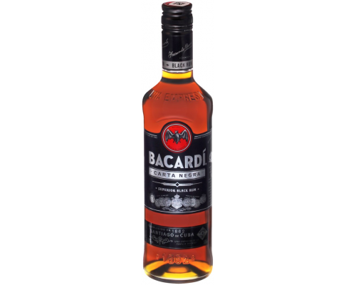 Ром BACARDI Carta Negra 40%, 0.5л, Италия, 0.5 L