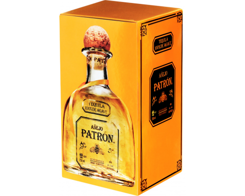 Текила PATRON Anejo 40%, п/у, 0.75л, Мексика, 0.75 L