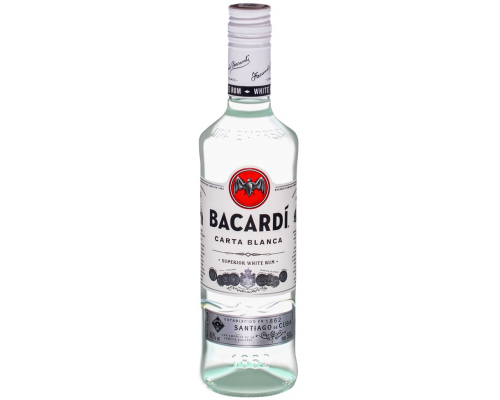 Ром BACARDI Carta Blanca невыдержанный, 40%, 0.5л, Италия, 0.5 L