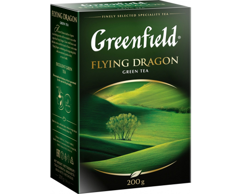 Чай зеленый GREENFIELD Flying Dragon листовой, 200г, Россия, 200 г