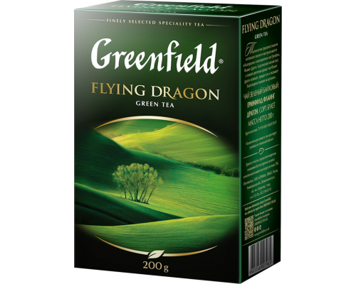 Чай зеленый GREENFIELD Flying Dragon листовой, 200г, Россия, 200 г