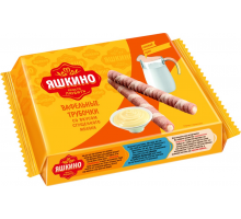 Вафельные трубочки ЯШКИНО со вкусом сгущенного молока, 190г, Россия, 190 г