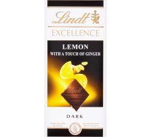 Шоколад темный LINDT Excellence Лимон и Имбирь, 100г, Франция, 100 г