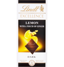 Шоколад темный LINDT Excellence Лимон и Имбирь, 100г, Франция, 100 г