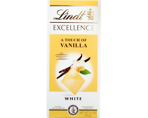 Шоколад белый LINDT Excellence с ванилью, 100Г, Германия, 100 г