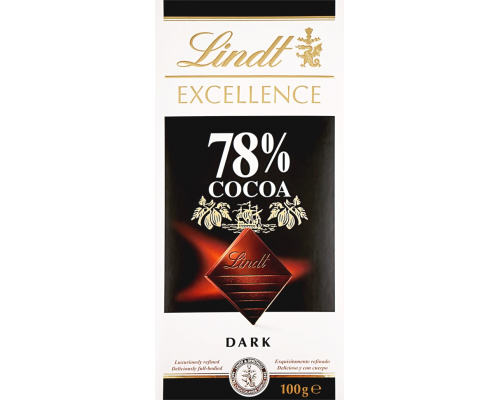 Шоколад горький LINDT Excellence 78% какао, 100г, Франция, 100 г