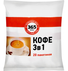 Напиток кофейный растворимый 365 ДНЕЙ Classic 3в1, 20пак, Россия, 20 пак