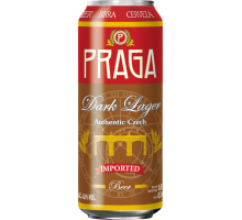 Пиво темное PRAGA Dark Lager фильтрованное пастеризованное, 4,8%, ж/б, 0.5л, Чехия, 0.5 L