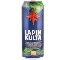 Пиво светлое LAPIN KULTA фильтрованное пастеризованное, 5,2%, ж/б, 0.5л, Финляндия, 0.5 L