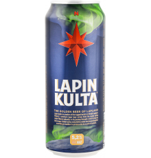 Пиво светлое LAPIN KULTA фильтрованное пастеризованное, 5,2%, ж/б, 0.5л, Финляндия, 0.5 L