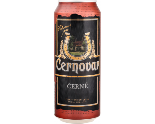 Пиво темное CERNOVAR фильтрованное пастеризованное, 4,5%, ж/б, 0.5л, Чехия, 0.5 L