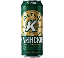 Пиво светлое КЛИНСКОЕ пастеризованное, 4,7%, ж/б, 0.45л, Россия, 0.45 L