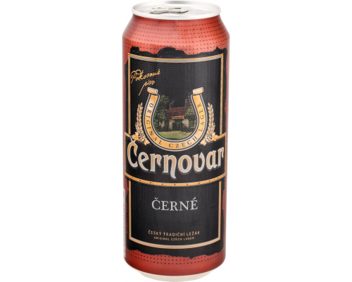 Пиво темное CERNOVAR фильтрованное пастеризованное, 4,5%, ж/б, 0.5л, Чехия, 0.5 L