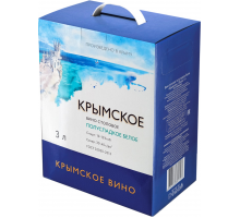 Вино КРЫМСКОЕ столовое белое полусладкое, 3л, Россия, 3 L